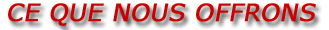 Ce que nous offrons